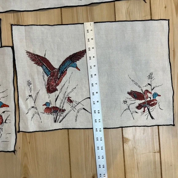 Unbranded Unisex Vintage Duck Linen Placemats White Cabin Cottagecore Set of 8 - Picture 4 of 6
